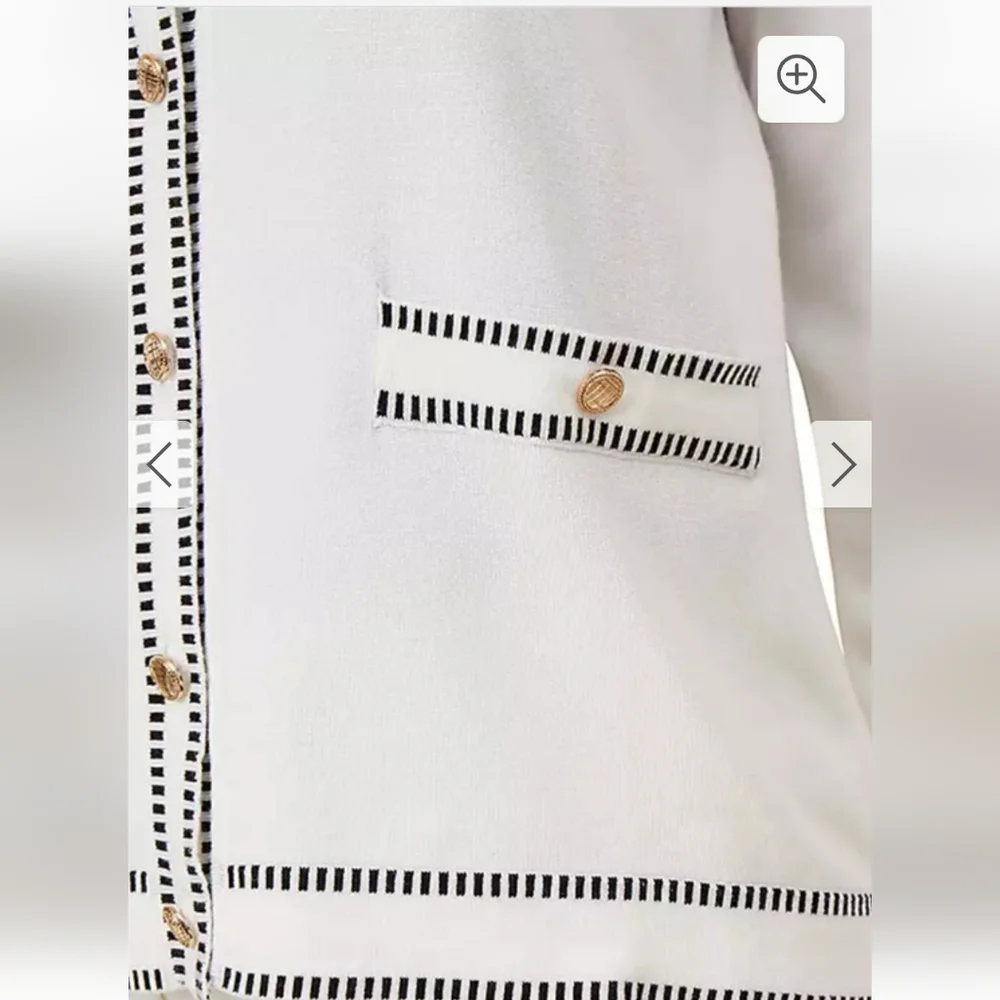 Nwt Adrianna Papell Crew Neck Cardigan with Stitch Detail - Picture 5 of 15